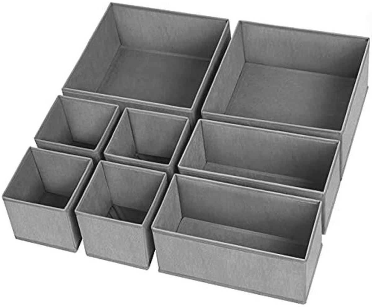 Opvouwbare Lades Organizer - 8 Delige Set voor Kleding, Sokken, Sjaals en Stropdassen