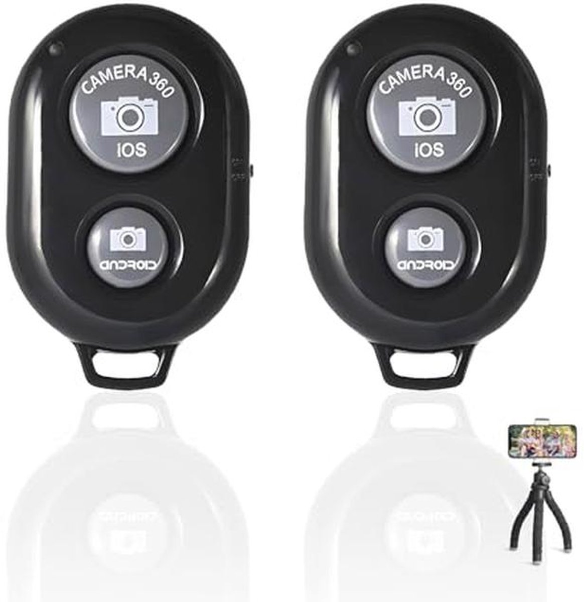 Bluetooth Afstandsbediening voor Camera en Selfies - 2 Stuks voor Mobiele Telefoons