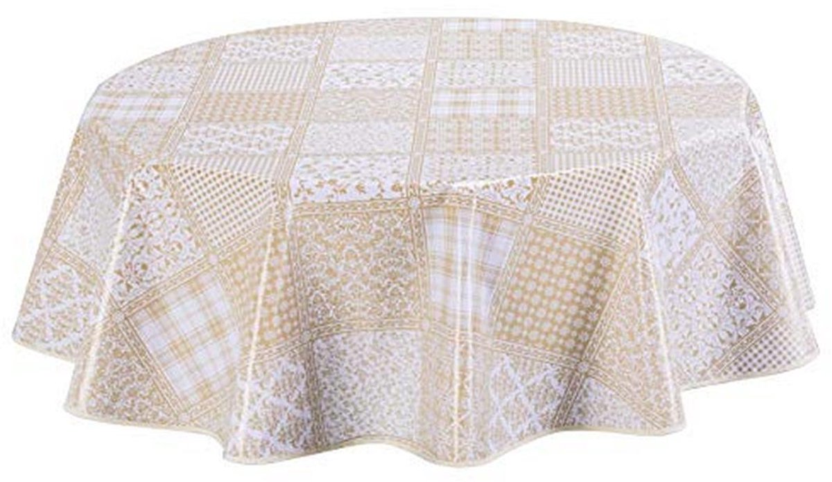 Rond PVC Tafelzeil 140 cm in Beige