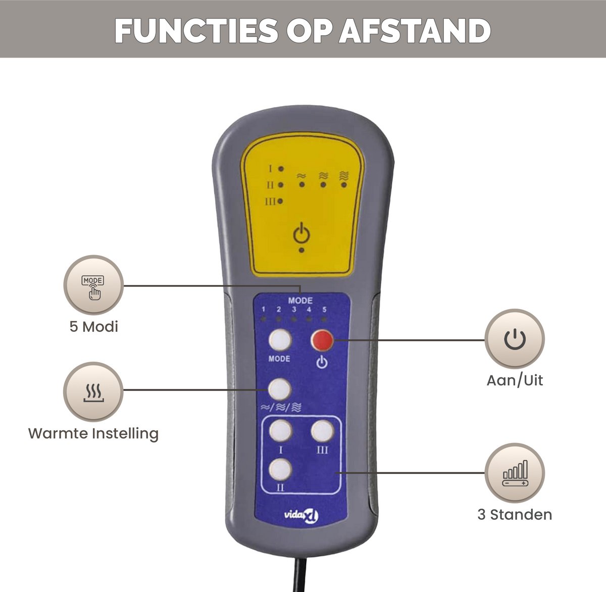 GranMaison Elektrische Massagestoel Taupe 1 Persoon - afbeelding 3