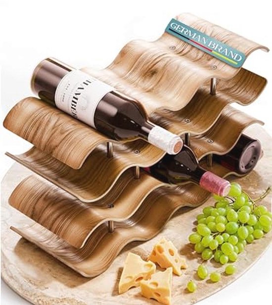 Dreiklang – be smart Wooden Wine Rack for 14 Bottles, Stable and Freestanding, Modern and Decorative Design, Compact and Space-Saving, Small and