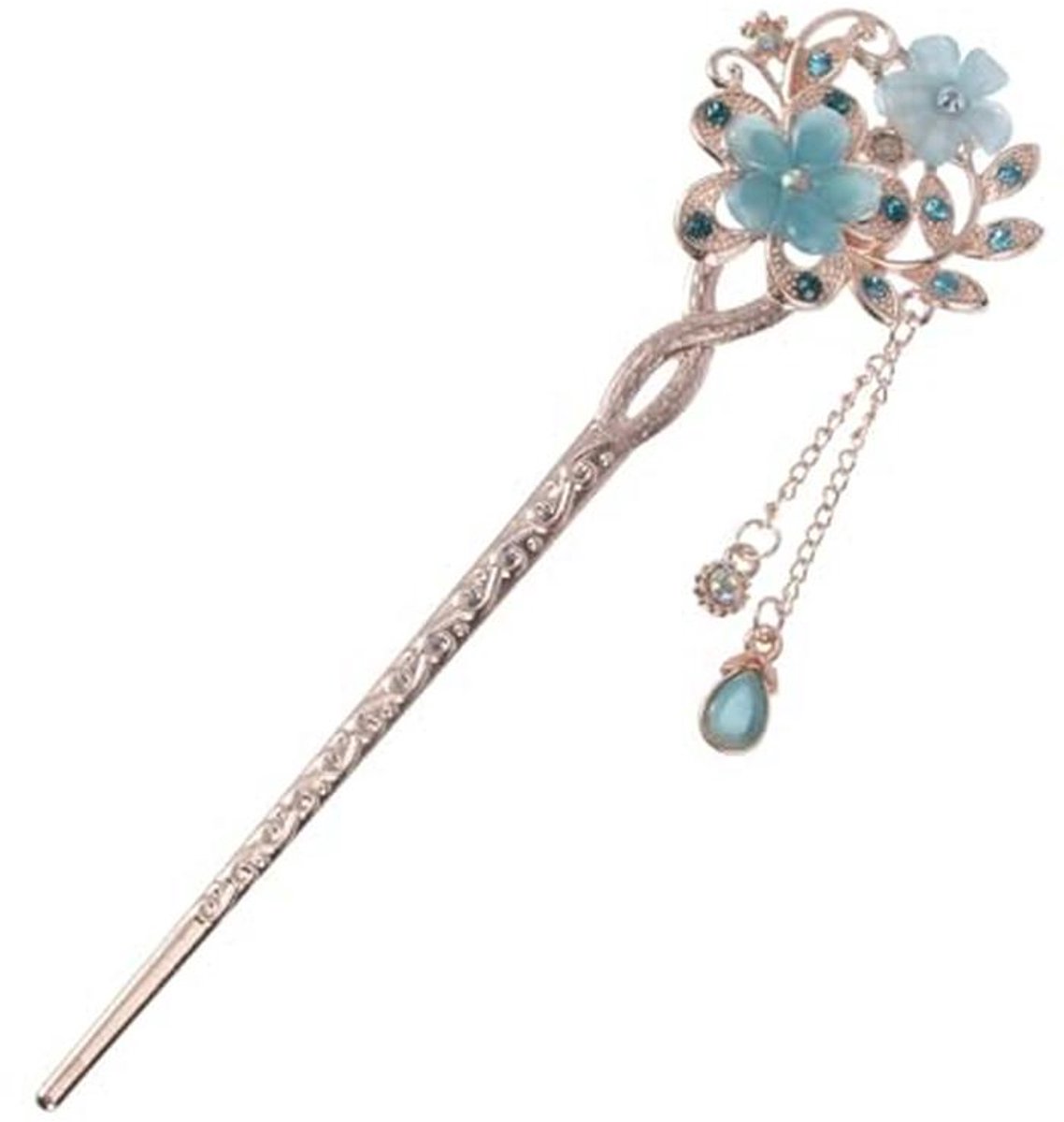 Vintage Haarspeld met Opaal en Bloem - Haaraccessoires voor Dames