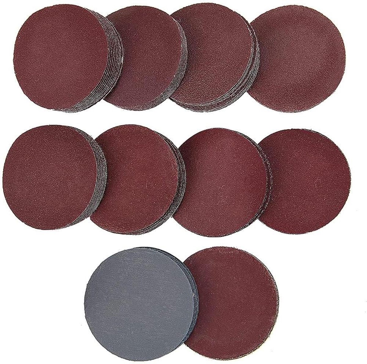 Allecta - 100-delige Set Schuurpapier met 3 Inch 75mm Schuurschijven - Schuurpapier voor Schuren met Schuurpad