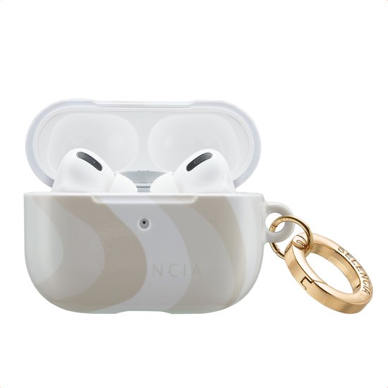 Selencia Case - Hoesje geschikt voor AirPods Pro - Desert Waves Beige