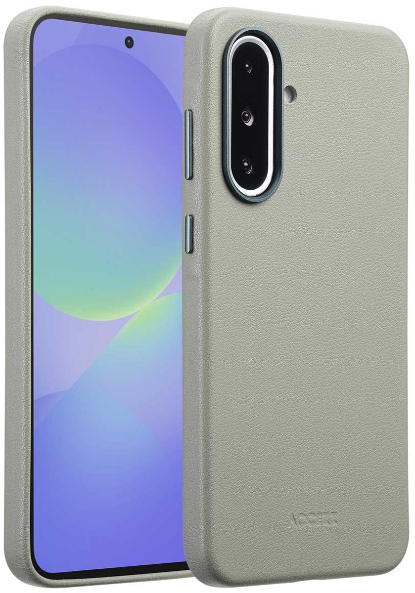 Accezz Hoesje - Geschikt voor Samsung Galaxy A36 / A56 (5G) - met Magnetische Ring Leather Backcover - Light Grey