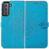imoshion Hoesje - Geschikt voor Samsung Galaxy S22 - Mandala Bookcase - Turquoise