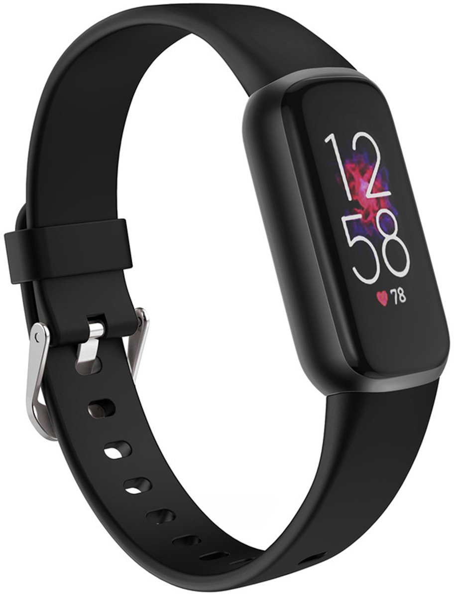 Siliconen bandje - Geschikt voor Fitbit Luxe - Zwart