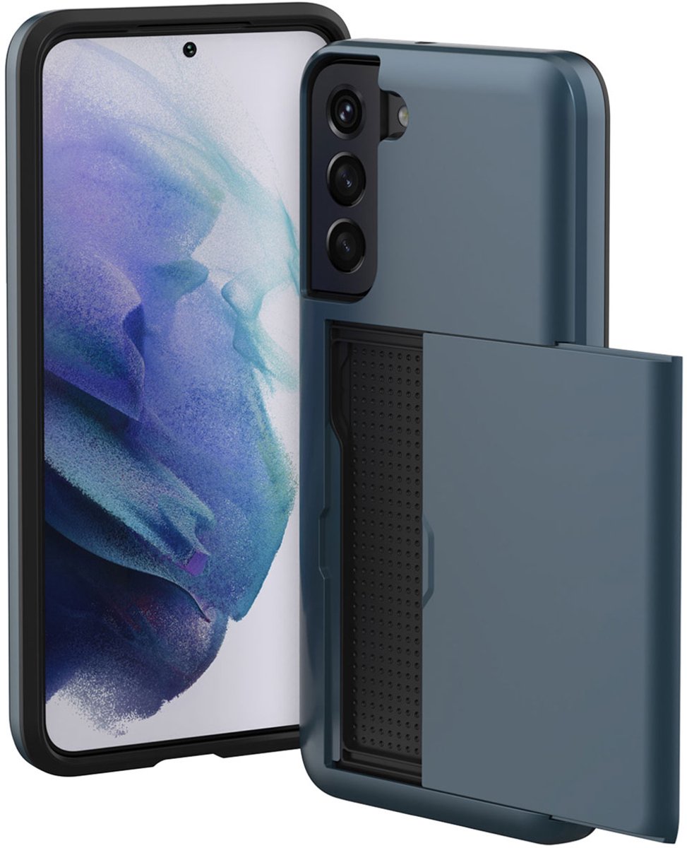 imoshion Hoesje met Pasjeshouder - Geschikt voor Samsung Galaxy S21 - Donkerblauw