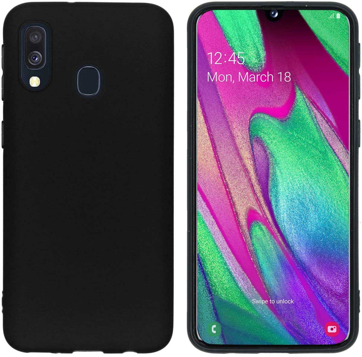 imoshion Hoesje - Geschikt voor Samsung Galaxy A40 - Color Backcover - Zwart