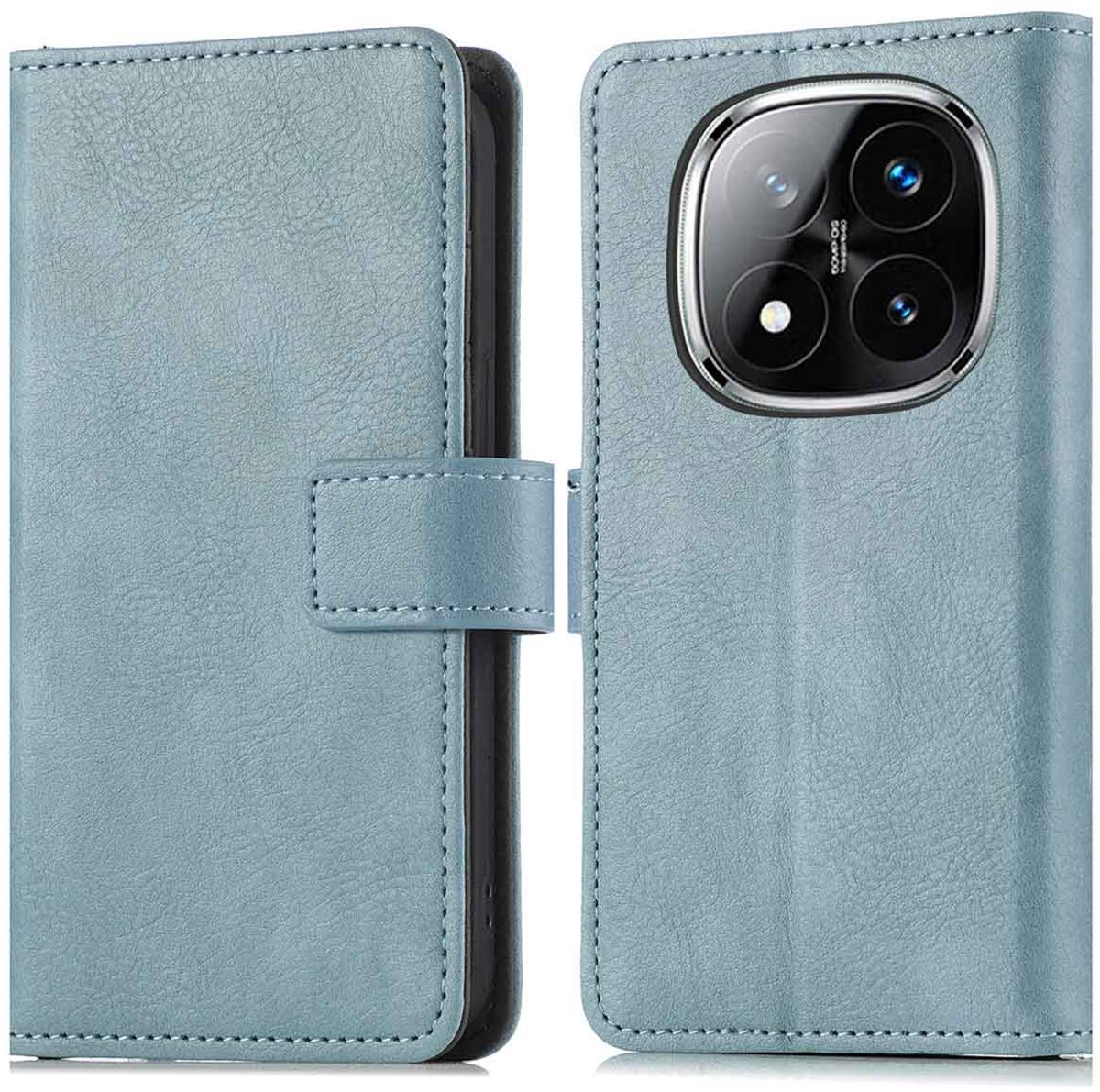 imoshion Hoesje - Geschikt voor Xiaomi Redmi Note 14 Pro 5G - Luxe Bookcase - Lichtblauw