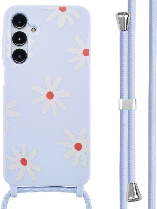 imoshion Étui adapté pour Samsung Galaxy A16 (5G) Étui avec cordon - imoshion Étui design en Siliconen avec cordon - Multicolore / Lilas Flower Distance