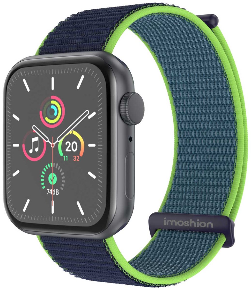 iMoshion Nylon⁺ bandje geschikt geschikt voor Apple Watch Series 1 / 2 / 3 / 4 / 5 / 6 / 7 / 8 / 9 / SE / Ultra (2) - 42 / 44 / 45 / 49 mm - Lime