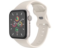 Siliconen⁺ bandje - Geschikt voor Apple Watch 1, 2, 3, 4, 5, 6, 7, 8, 9, 10, 11, SE, Ultra (2 / 3) - 44/45/46/49 mm - Sterrenlicht