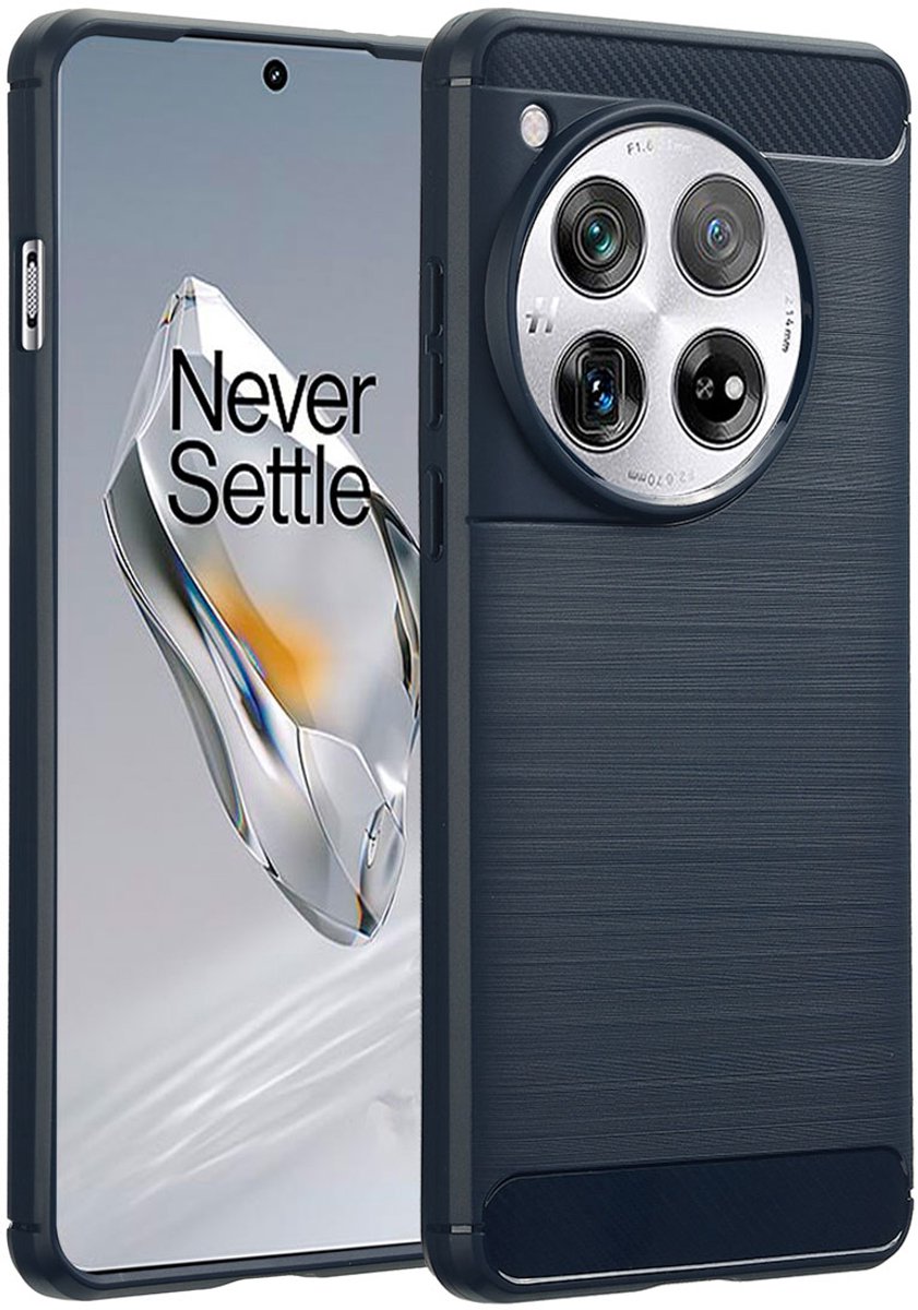 imoshion Hoesje - Geschikt voor OnePlus 12 - Brushed Backcover - Donkerblauw