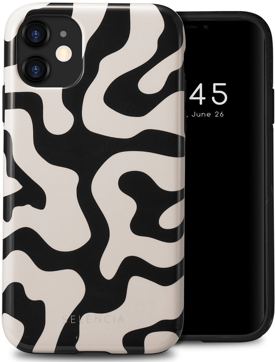 Selencia Hoesje - Geschikt voor Apple iPhone 11 - Backcover - Art Wave Black
