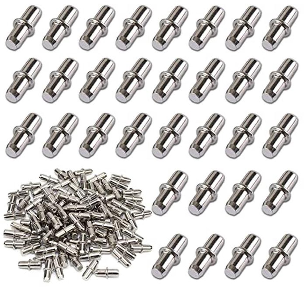 Vloersteunen 5 mm, 100 Stuks, Zilver - Metalen Planksteunen
