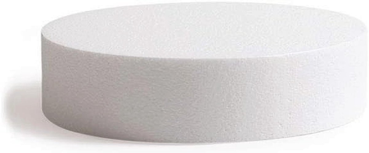 Ronde polystyreen schijf voor etagetaarten - Ø 25 x H 7,5 cm - ecru