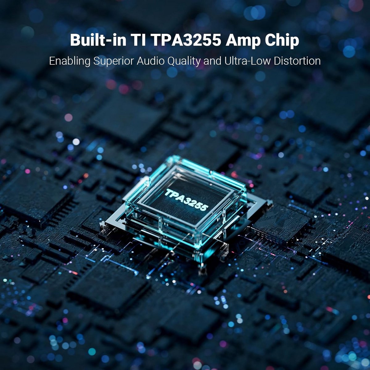Fosi Audio V3 Amplifier Stereo HiFi, 300Wx2, Chip TPA3255, Mini Stereo Amplifier, 2 On-Amp TI NE5532 Replaceable, Innovative Design for Heat Dissipation, 2.0 Channel Class D Power Amplifier thumbnail 3