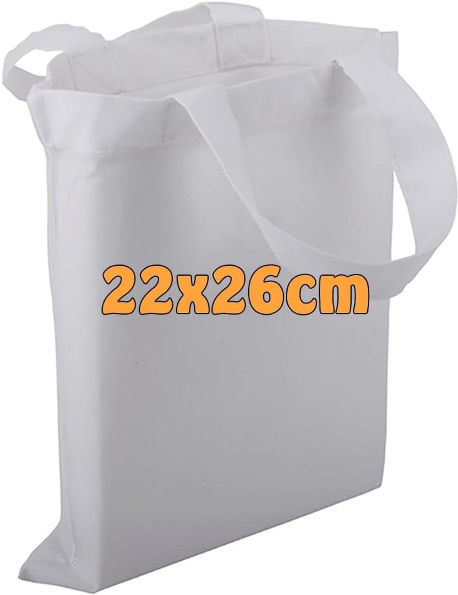 Cottonbagjoe Kleine apothekerstas, perfect om te beschilderen, met handvat, jute zak, cadeautas, katoenen tas, doe-het-zelf, 22 x 26 cm, kleine stoffen tas om te knutselen