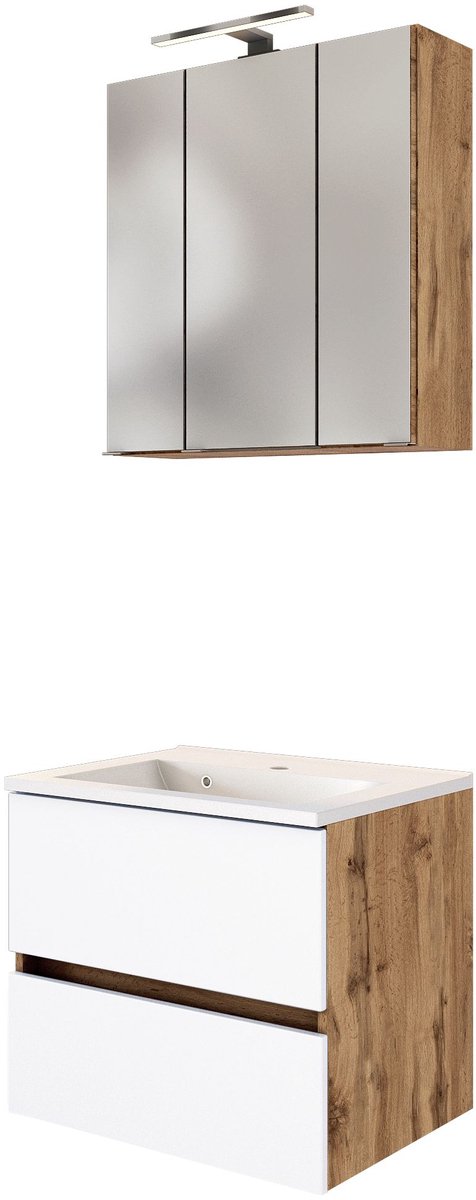 Held Möbel 3-delige wastafelset 100 cm Lucca matwit Wotaneik 100x200x47 cm