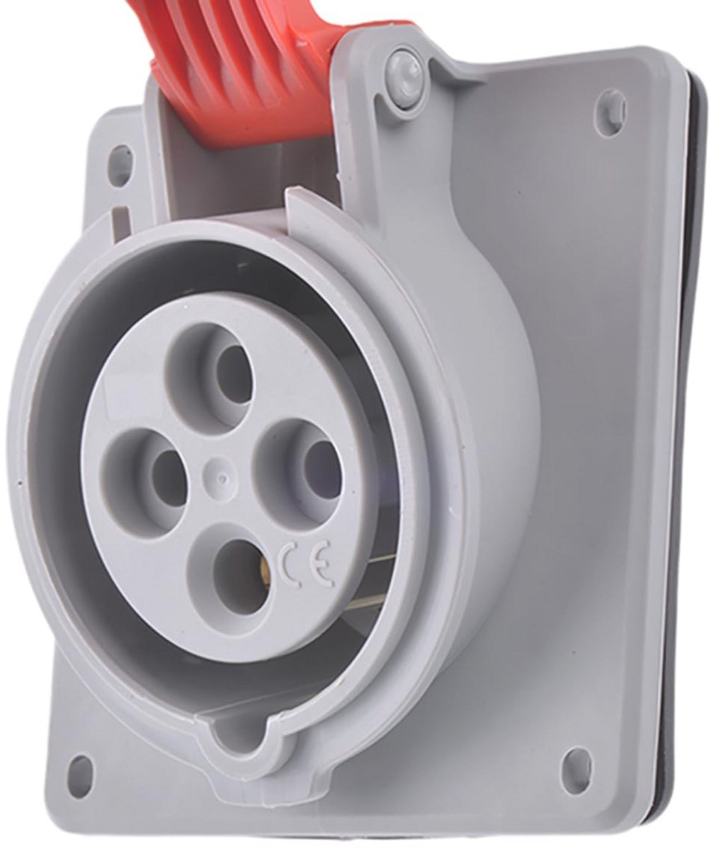 Krachtige 3P+E Aansluitstekker met IP44 Beveiliging voor Tafelmontage - 415V / 16A