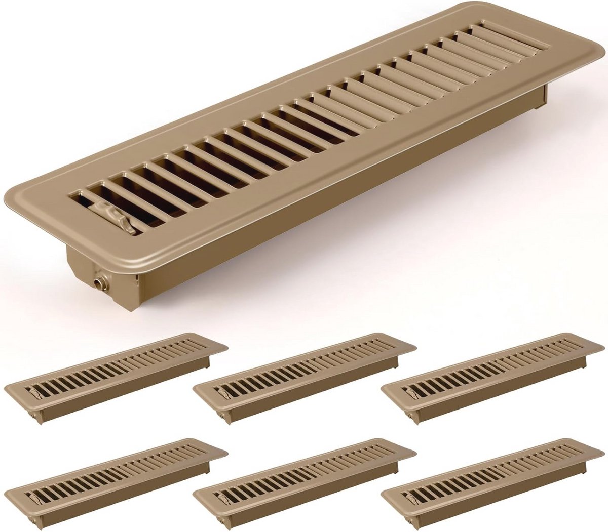 Vloerregister ventilatieafdekkingen set van 6 - Metalen warmteafvoerregisters voor een elegante luchtcirculatie