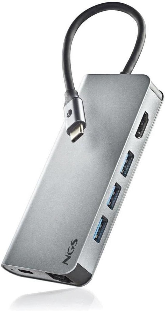 8-in-1 USB-C Multipoort Adapter - USB 3.0, HDMI, SD/TF Kaartlezer en LAN