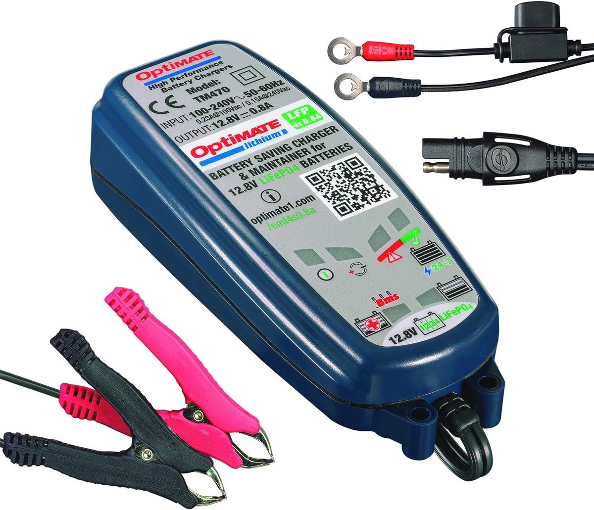 Lithium Acculader 4s 0.8A, 8-stappen 12.8V 0.8A Gesloten Accu Besparende Lader & Druppellader