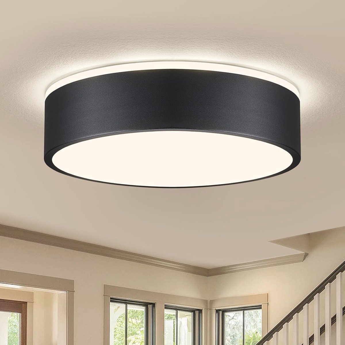 Moderne Zwarte Plafondlamp LED - 4000K Inbouwverlichting voor Slaapkamer en Woonruimtes