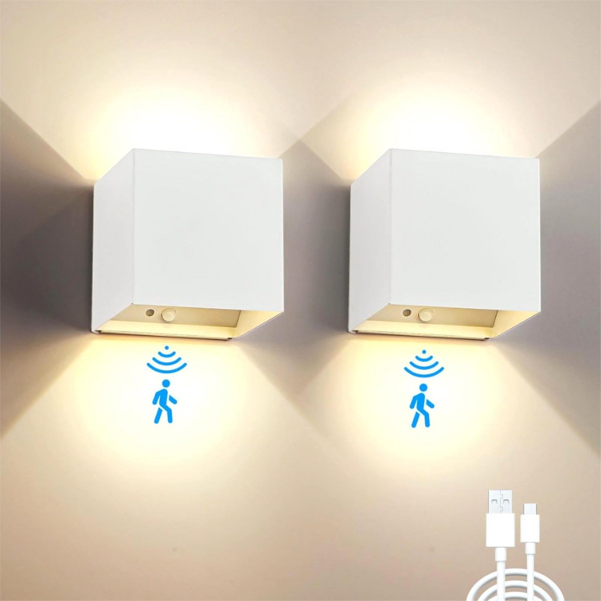 Led-wandlamp met Bewegingsmelder en Draadloze Betrouwbaarheid voor Binnen