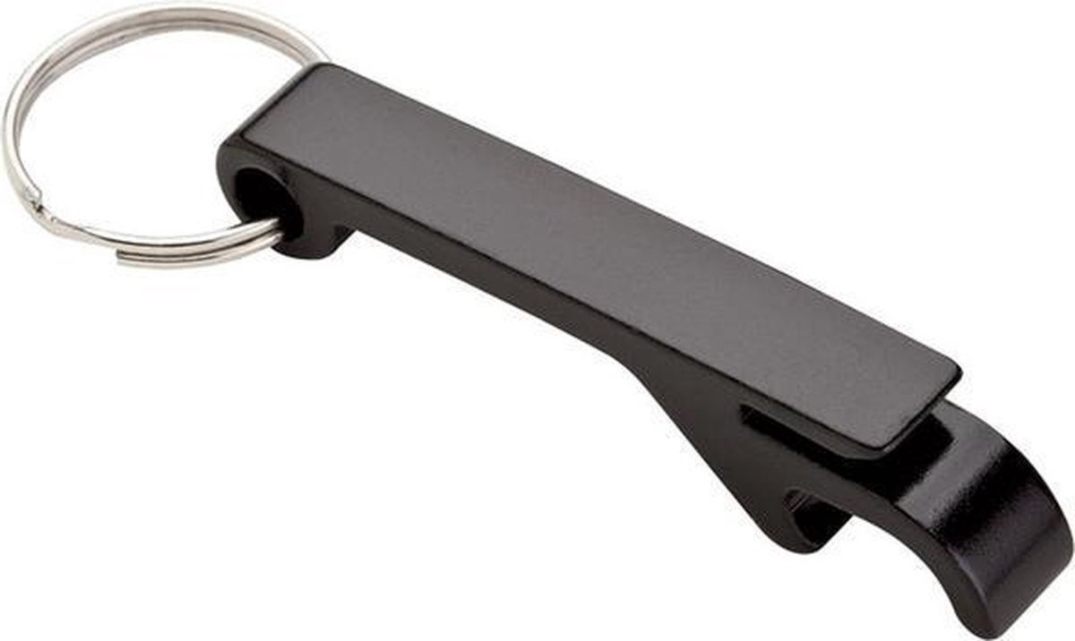 Flesopener sleutelhanger - Bierfles openen - Cadeau - Compact - Zwart - Jonyx
