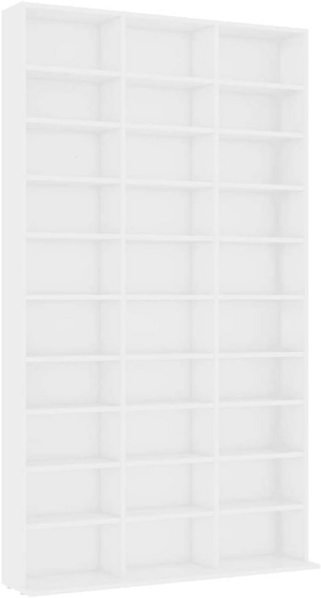 Staand CD-rek met 30 vakken voor muziek en accessoires - Wit - 102x16x177,5 cm