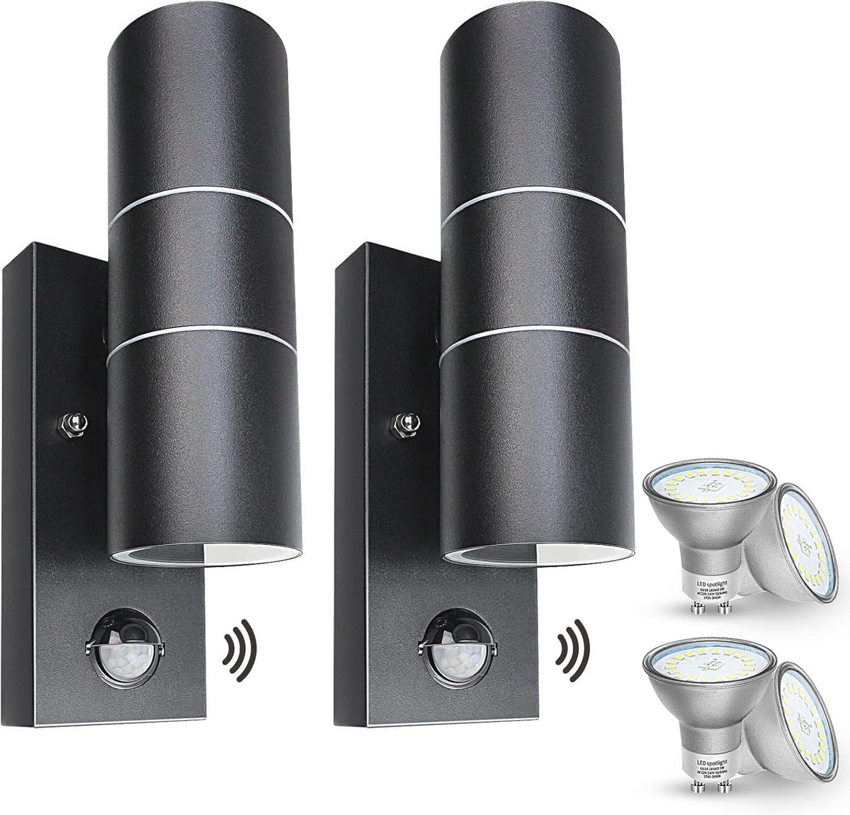LED Buitenlamp met Bewegingsmelder - Waterdicht IP44 en Warmwit Licht