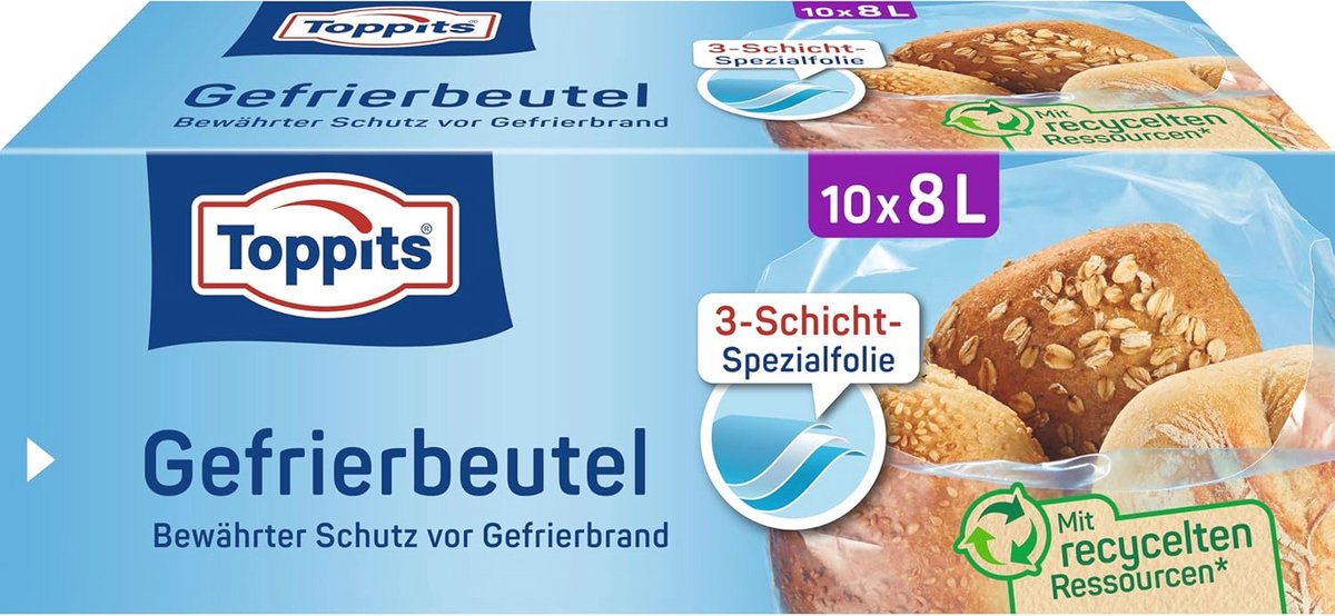 Diepvrieszakken 8 Liter - Standaard Formaat - 10 Stuks - Transparant