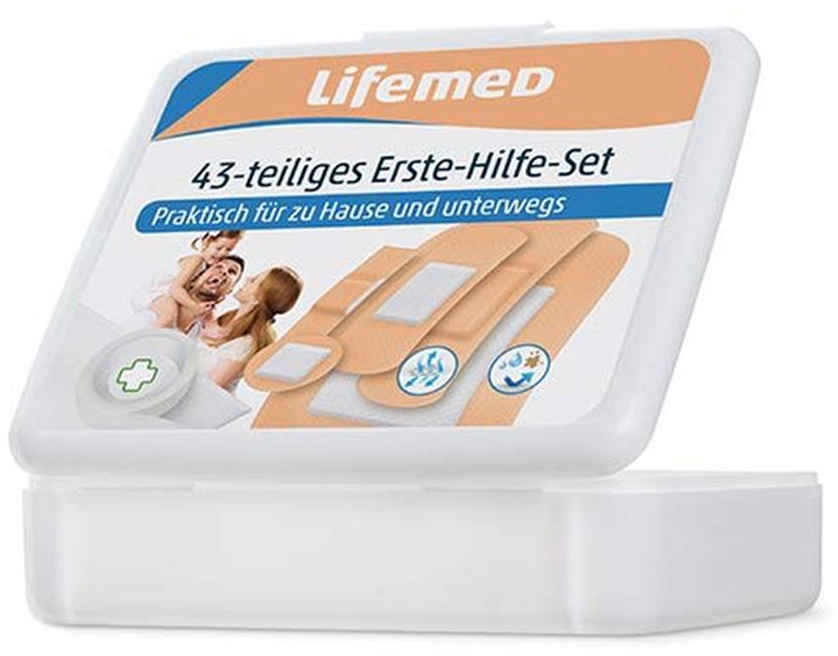 43-delige EHBO-set in praktische herbruikbare doos - Set van 3