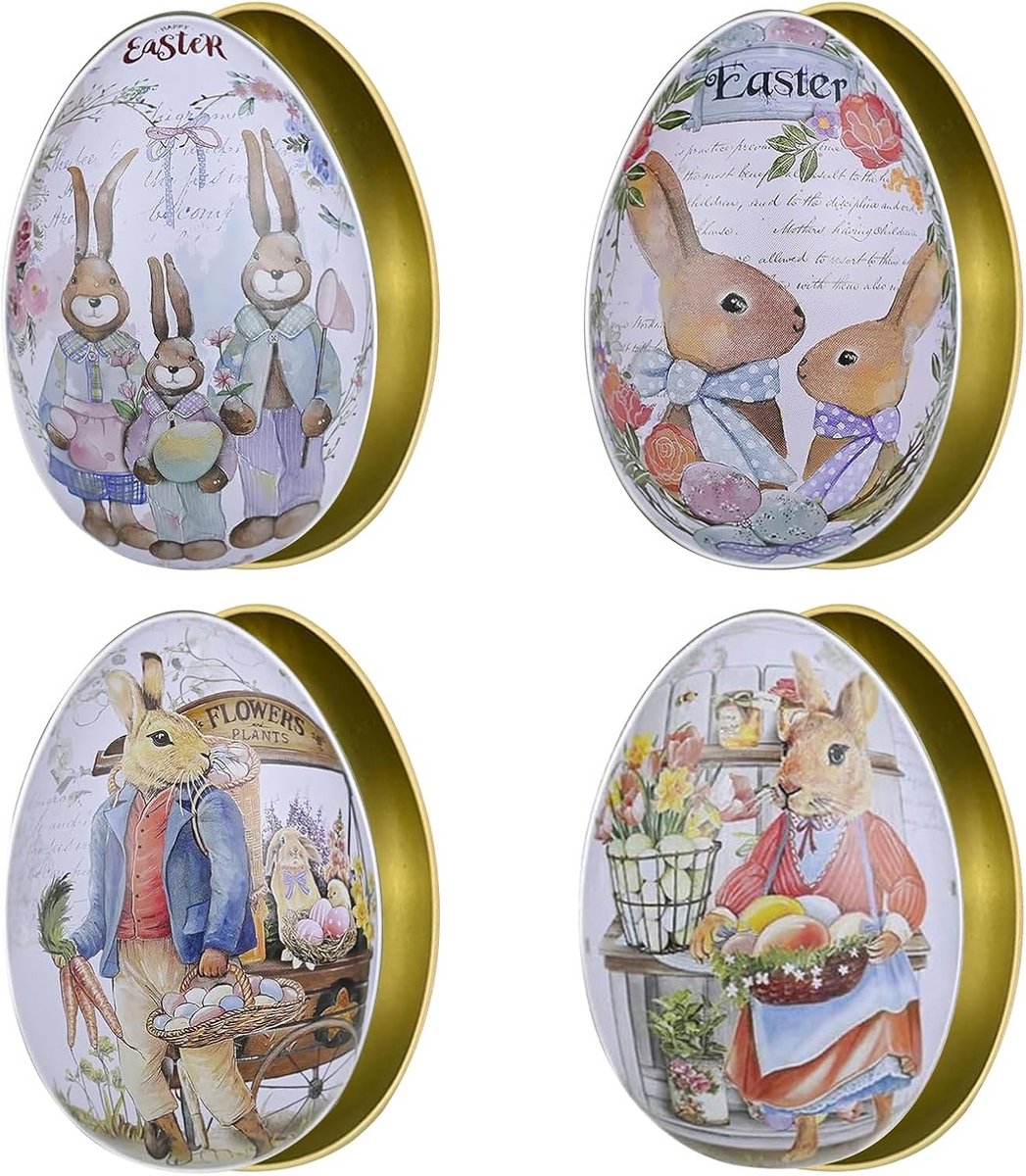 Kleurrijke vulleieren voor Pasen 4 stuks 12 cm