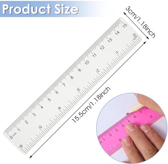 4 Pack 30cm Liniaal Multipack Clear Ruler Plastic Rulers 12 Inch Shatter Resistant Ruler Shatterproof Metric Ruler Transparante Straight Ruler Measurin