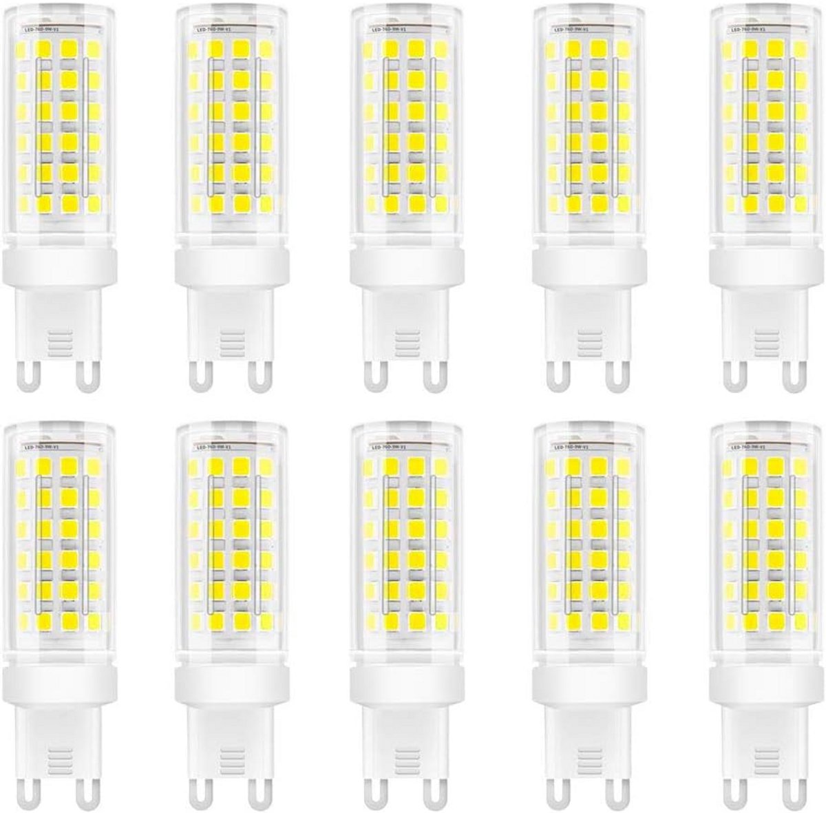 9W LED-Lamp G9 Koel Wit 6000K - Energiebesparend en Niet Dimbaar - 10 Stuks