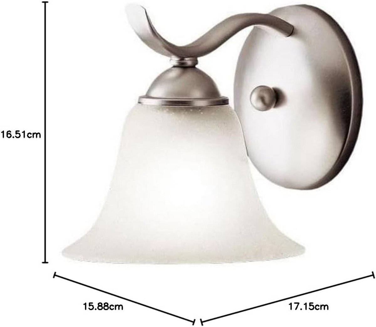 Stijlvolle Wandlamp met Geborsteld Nikkel en Seedy Glas
