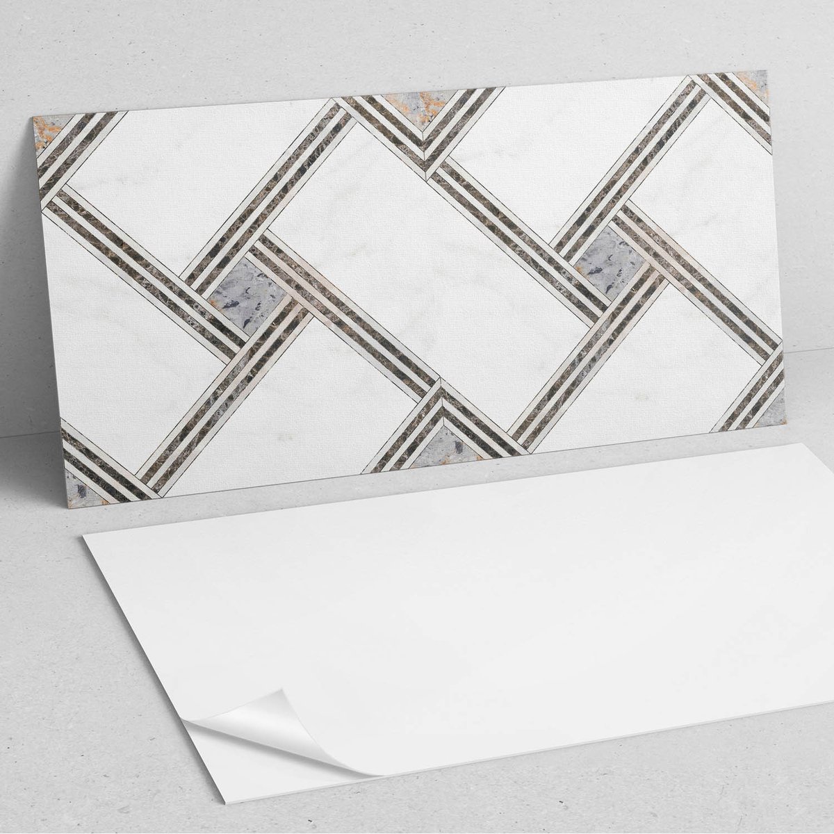 Coloray Wandpanelen Zelfklevend - Geometrisch patroon met lijnen PVC Wandpaneel - 100 cm x