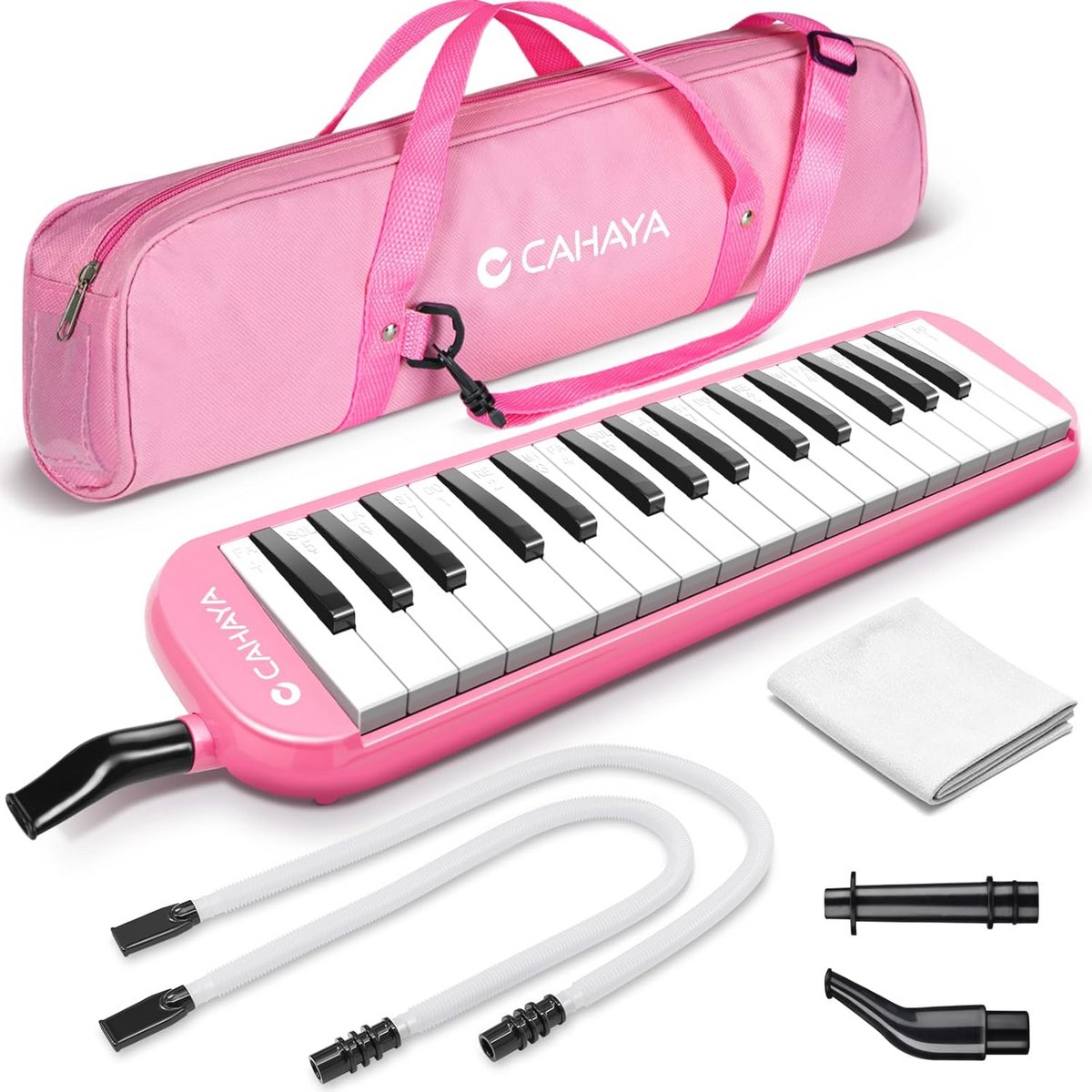 Melodica 32 Toetsen voor Kinderen met Draagtas - Geschikt voor Beginners - Muzikaal Cadeau voor Jongens en Meisjes - Roze