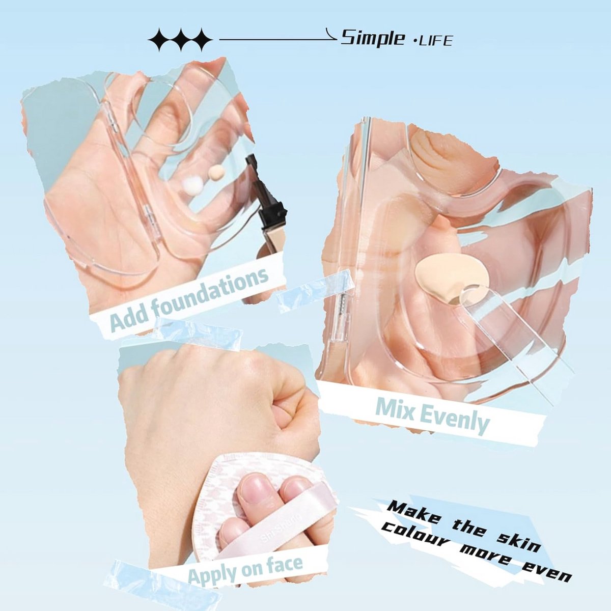 Cosmetisch Mengpalet voor Make-up en Nail Art - Helder Acryl Palet met Spatel