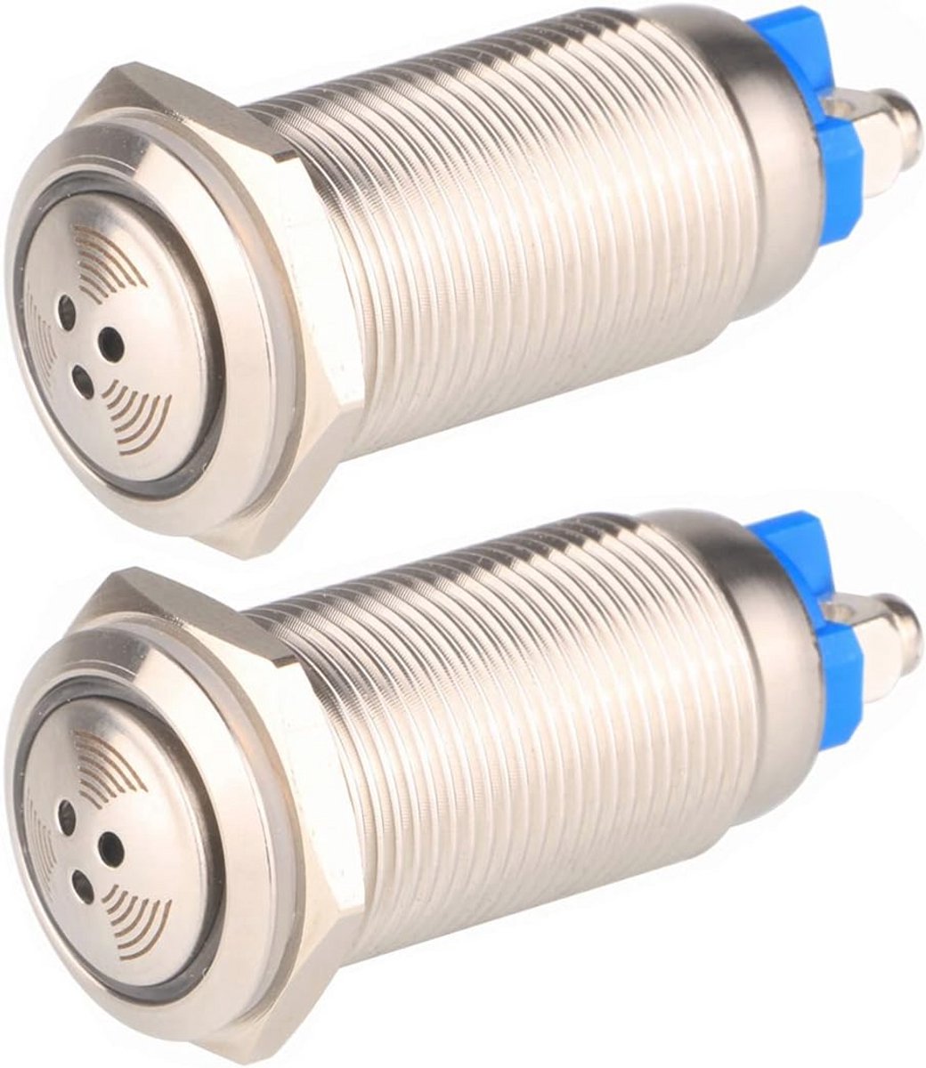 2 Stuks AC DC 24V 16mm LED Flitsalarm Met 80dB Geluid voor Elektrische Bedieningspanelen en DIY Projecten