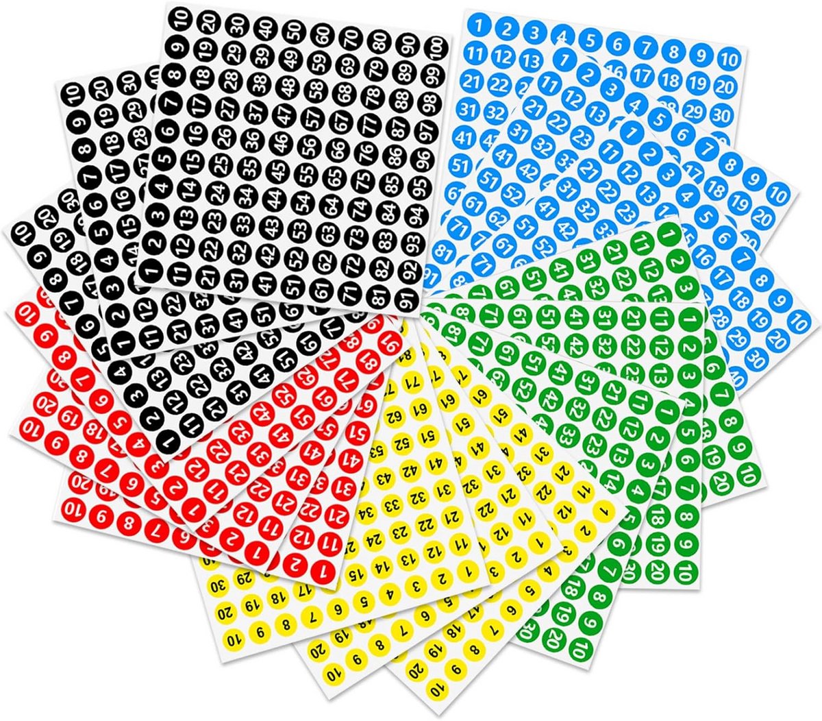 Cijferstickers 1-100 - Weerbestendige Stickers voor Opbergdozen en Kluisjes