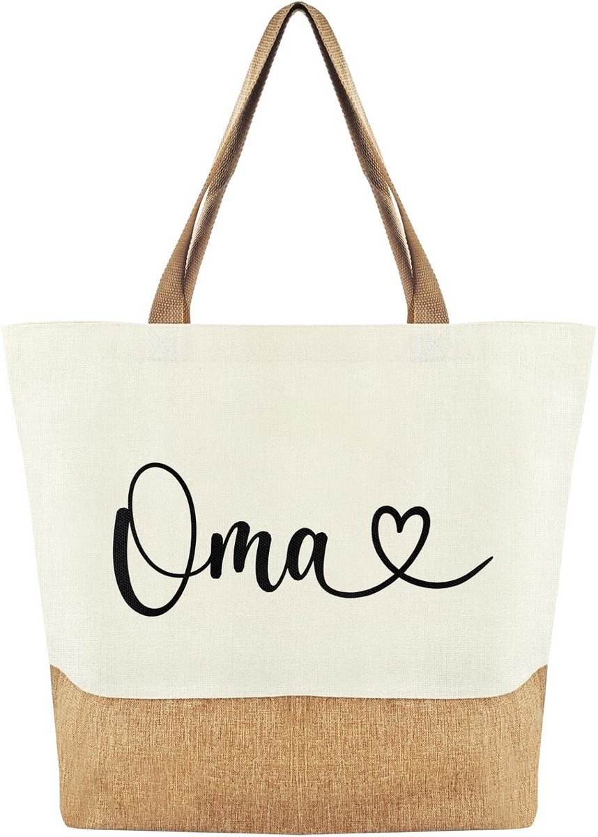 Jute tas voor vrouwen - Stoffen boodschappentas, ideaal cadeau voor dames
