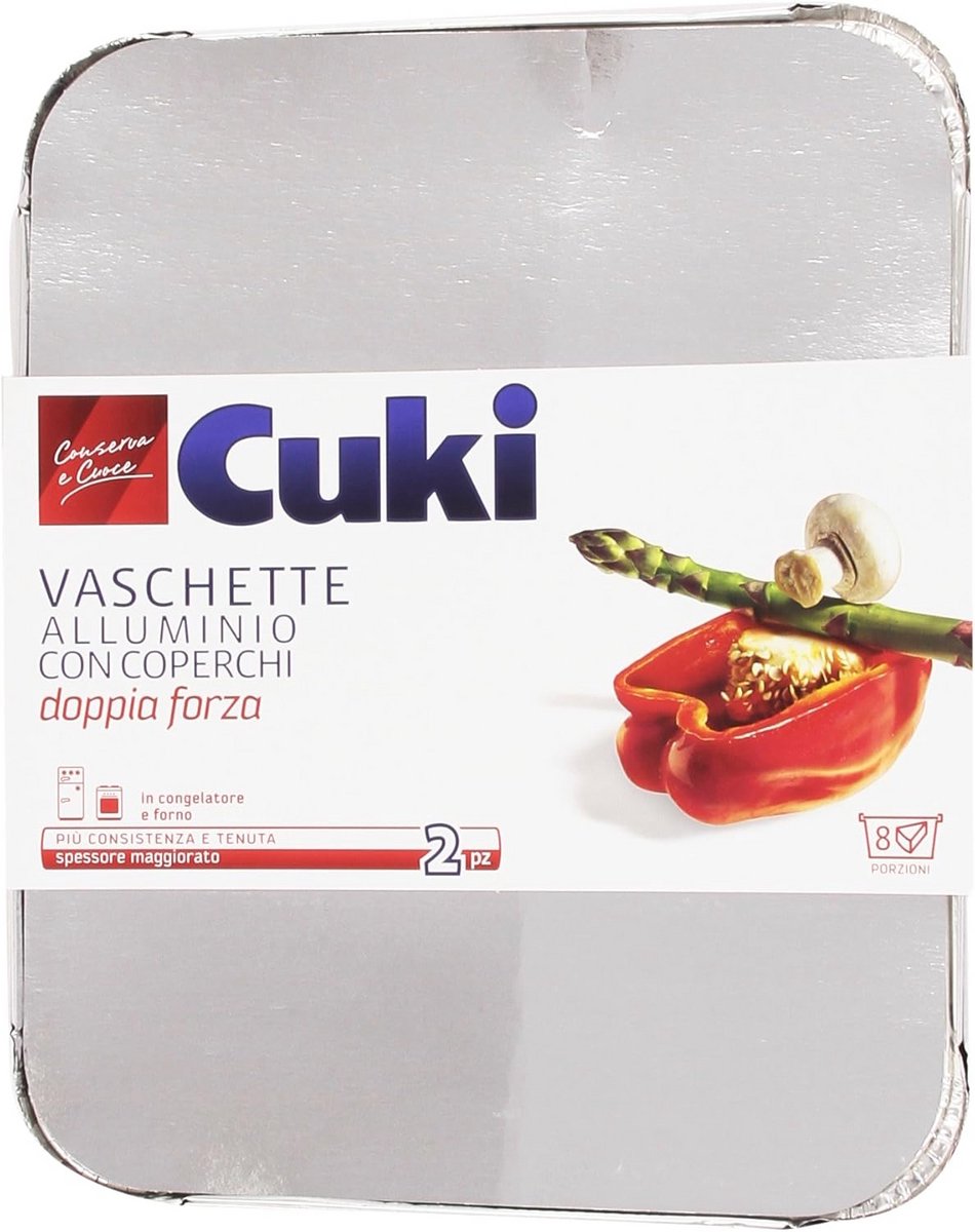 Set van 2 Aluminium Schalen met Deksel - Dubbele Dikte Opslagbakken