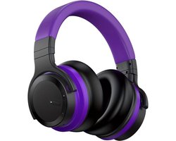 Draadloze Over-Ear Koptelefoon – Actieve Ruisonderdrukking – Diepe Bas – 30 Uur Speeltijd – Paars/Zwart