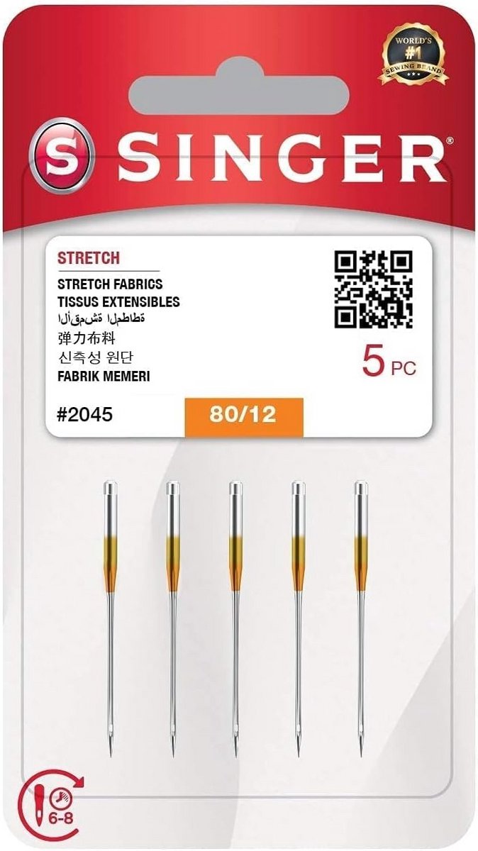 Naaimachine Naalden Stretch Ball Point 2045 - 5 Stuks Maat 80/12