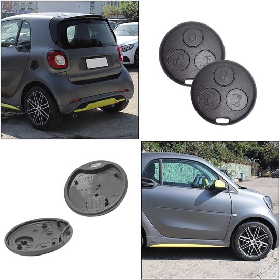 Smart Sleutelbehuizing – Compatibel Met Fortwo 450 MC01 (1998-2007), 2 Stuks, 3 Toetsen, ABS-kunststof, Eenvoudige Vervanging Zonder Programmering 5 miniatura