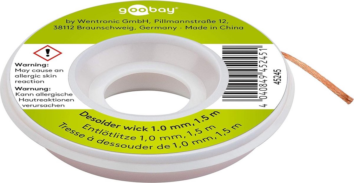 Desoldeerbits 1 mm - Koper Soldeerdraad voor Efficiënt Ontsolderen